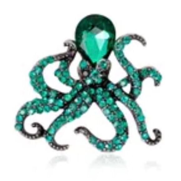 🐙 Betsy Johnson sparkling octopus brooch 🐙 - Picture 3 of 6